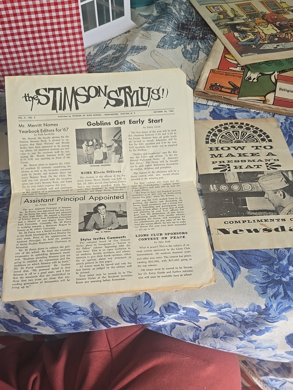 Vintage Long Island Stimpson Stylus 60s Paper And Newsday Pressmans Hat